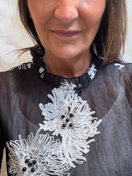 Silky Sheer Applique Top