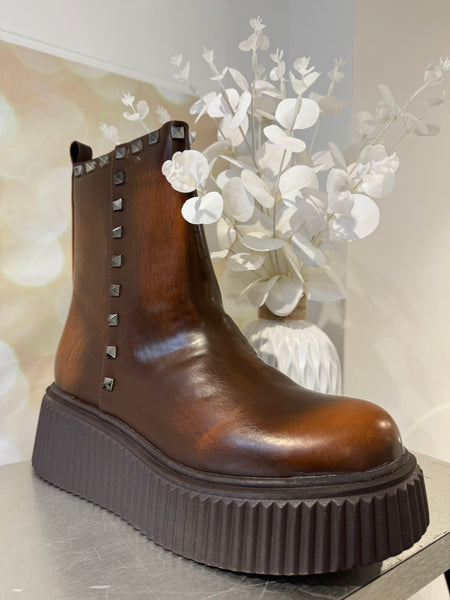Chunky Rippled wedge Studded Boot