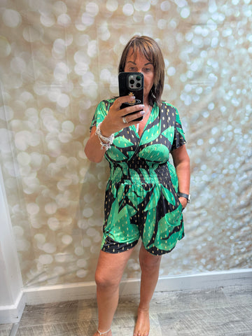 Silky / Stretchy V Front  Playsuit