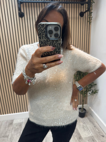 Sequin Fluffy Soft Knit jumper