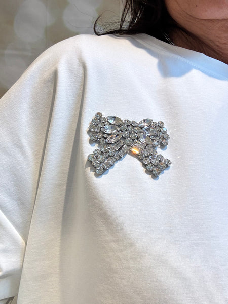 Scuba Sweatshirt with diamante bow