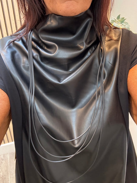 Dress with Pleather panel