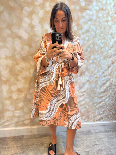 Jungle Dress with embellished trim