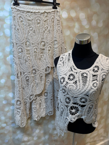 Paisley Crochet set - Skirt / Vest
