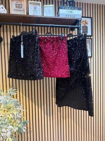 Studio Velour/Sequin Mini  Skirt