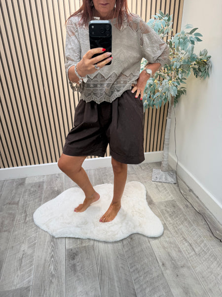 Cotton Belted Shorts