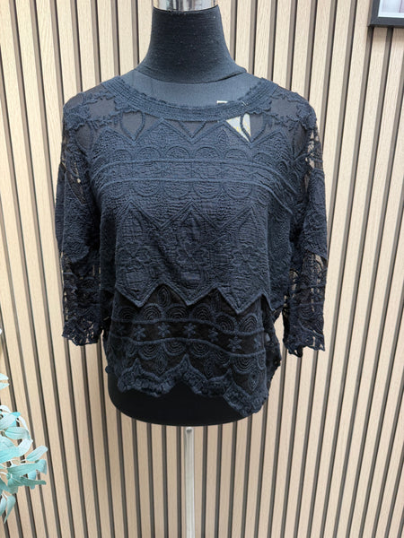 Lace / sheer panel Top