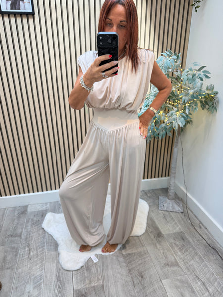 Grecian Jumpsuit with Cuff hem
