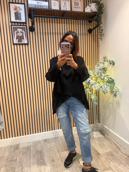 Scuba Wrap Front Sweatshirt