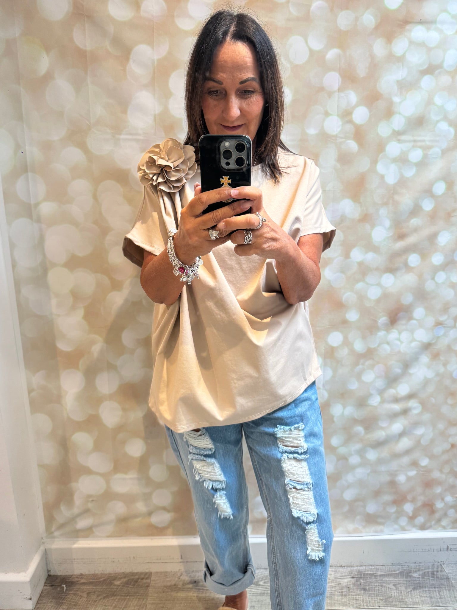 Scuba Drape Corsage Top