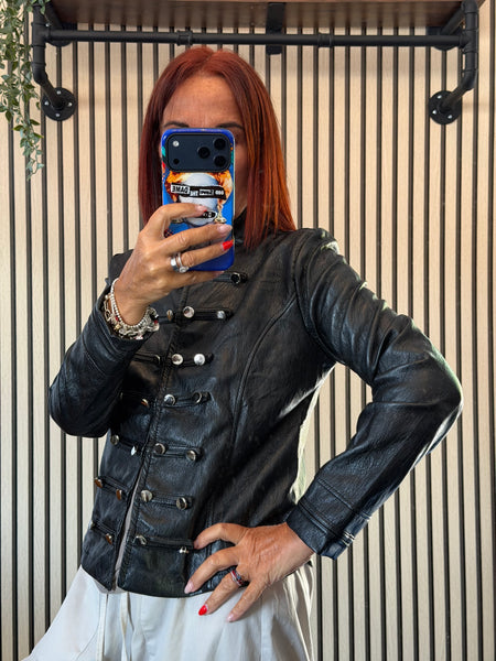 Pleather Military Jacket