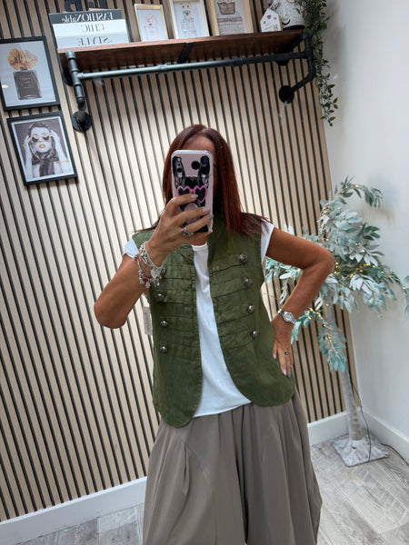 Linen Military Waistcoat