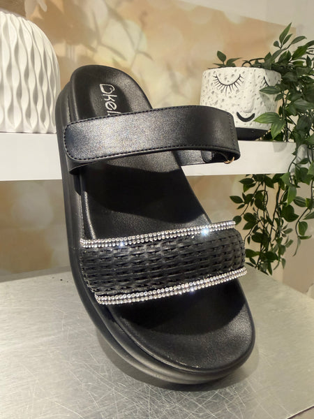 Double Strap Diamante Slider