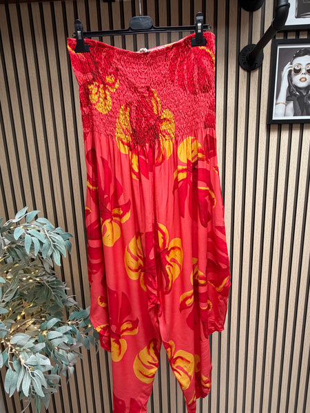 Leaf Bandeau Top Hareem Jumpsuit