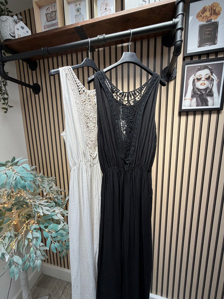 Crochet back Palazzo Jumpsuit