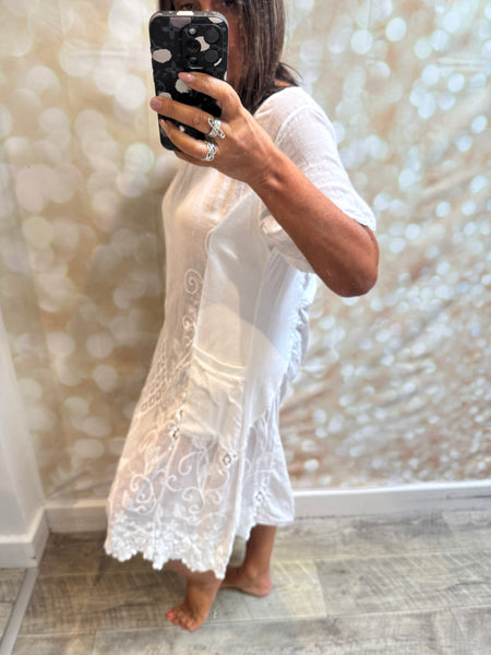 Embroidered Cotton Dress