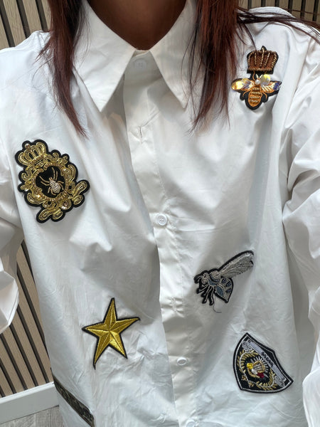 Studio badged cotton shirt
