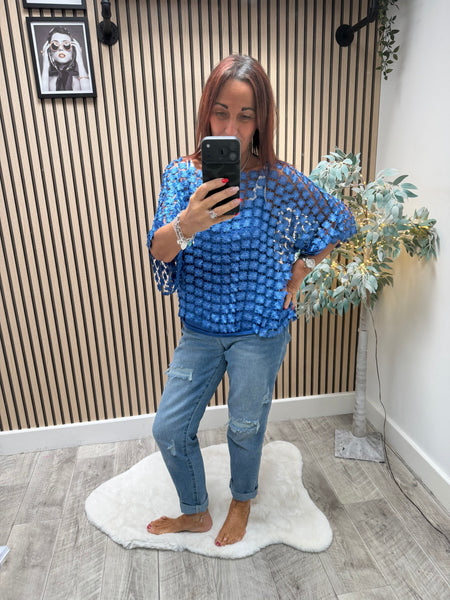 Floral Cut Out Boxy Top
