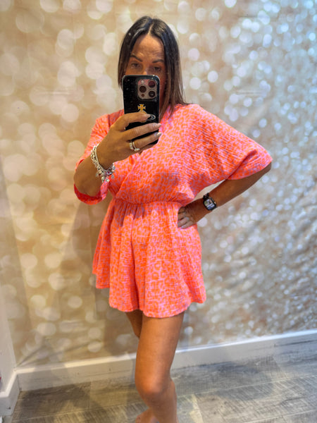 Neon wrap over playsuit