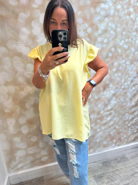 Crinkle fabric Button back Top