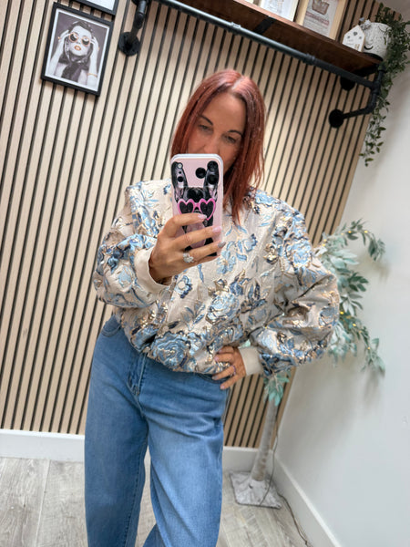 Floral /Foil  Bomber Jacket