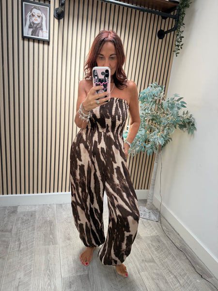 Silky Bandeau zebra  Hareem Jumpsuit
