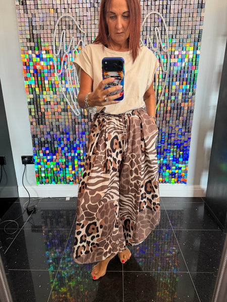 Animal  Split Leg Trousers