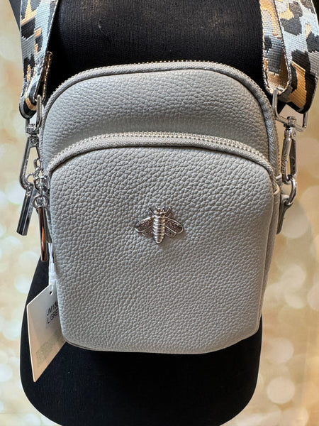 Across body Bee Bag with leopard Strap