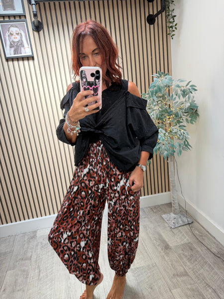 Wide waist Leopard BalloonTrousers
