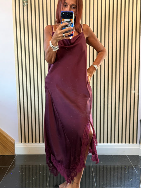 Studio Silky longline Dress with Lace trim