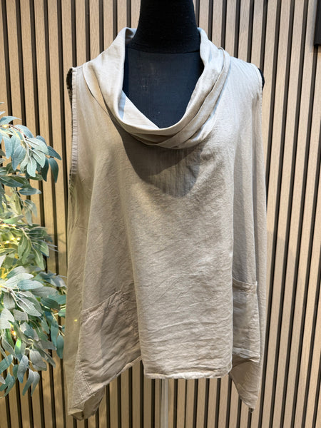 Studio Cotton Cowl Neck Top