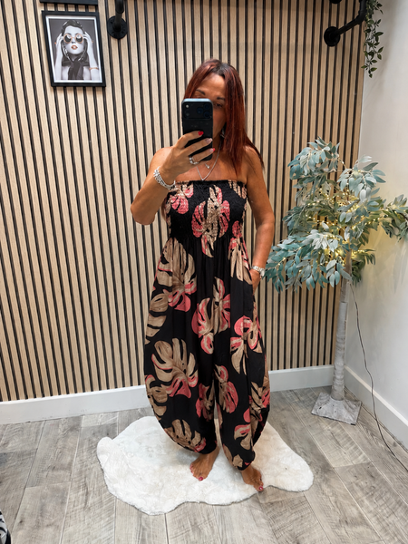 Leaf Bandeau Top Hareem Jumpsuit