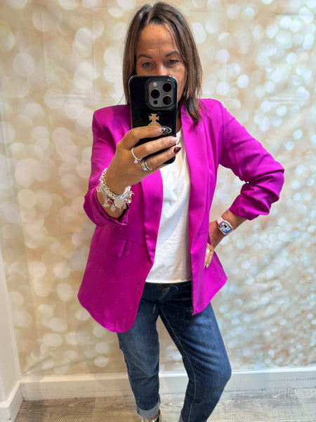 Rouched Sleeve Blazer