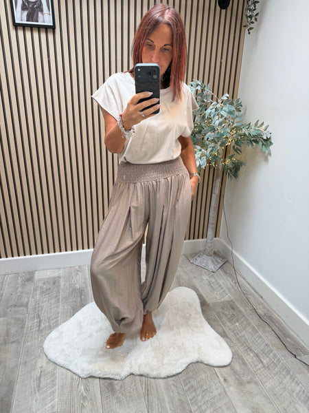 Crinkle wide waist BalloonTrousers