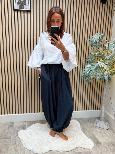 Shimmer Cuffed Balloon Leg Trouser