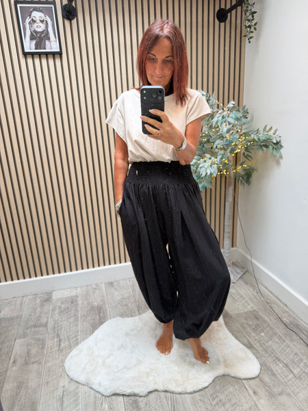 Crinkle wide waist BalloonTrousers