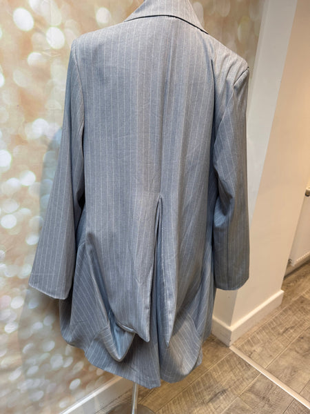 ID Oversized Pinstriped Blazer