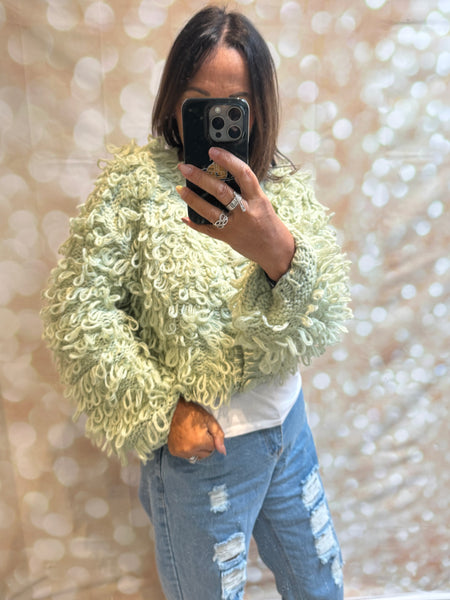 Loopy Cropped  Cardigan