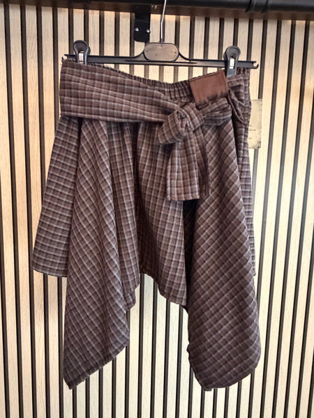 Checked Hanky Hem Skirt