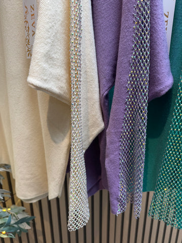 Soft Touch Jumper with Fishnet sleeves