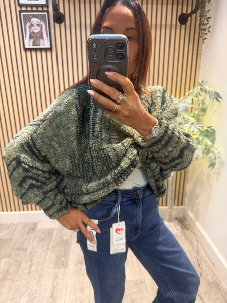2 in 1 Overlay Popcorn Chunky Knit Jumper