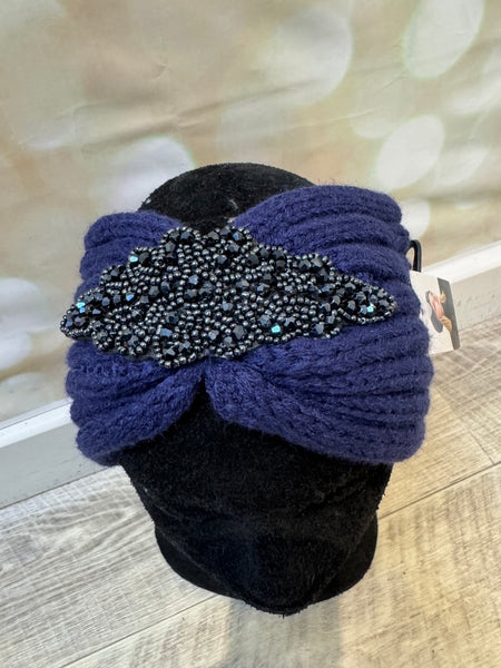 Chunky Knit Wooly headband with embellishment