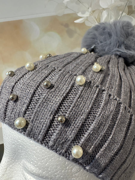 Pom Pom / embellished Bob hat