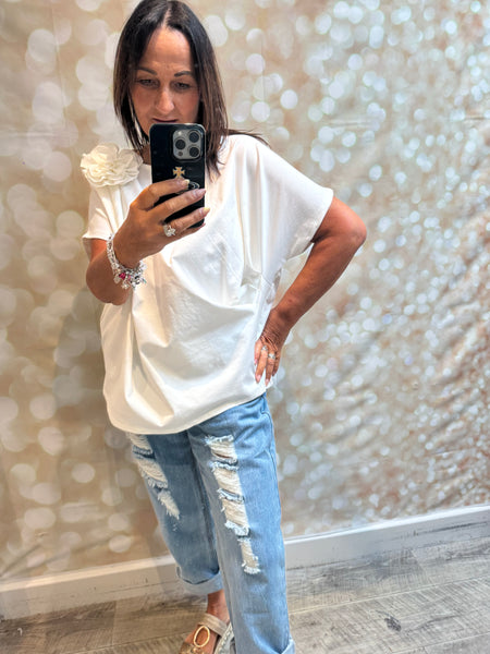 Scuba Drape Corsage Top