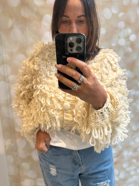 Loopy Cropped  Cardigan