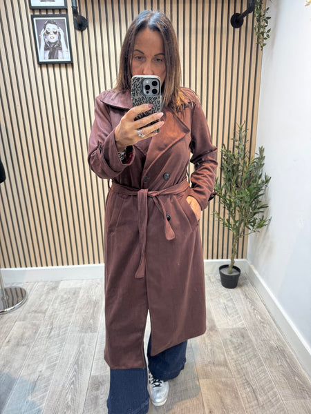 Suedette Soft Touch Trench Coat