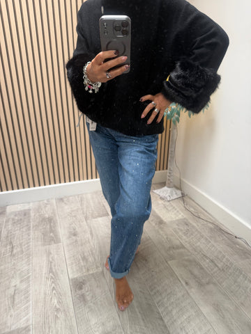 Rhinestone Denim Jeans