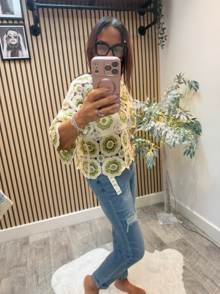 Cropped Floral crochet Top