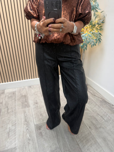 Studio Pleather Wide Leg Trousers