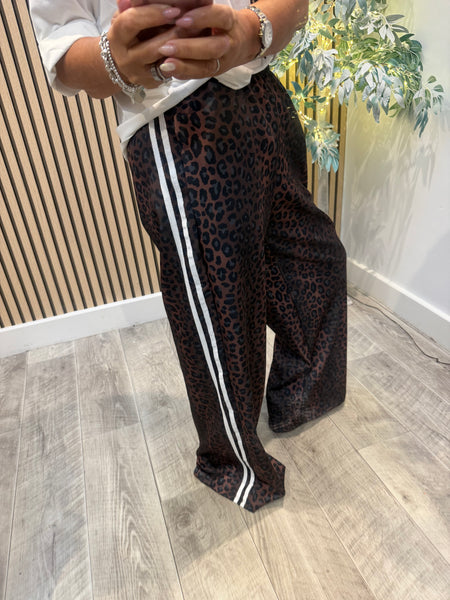 Leopard Scuba stripe Wide Leg Joggers